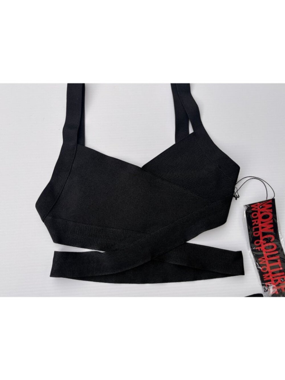 Wow Couture Black Two Pieces Set Bandage Bra And Panty Size Medium - Picture 4 of 16